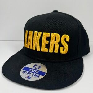 Los Angeles Lakers Youth Size Ultra Game Bricked Cap Hat Adjustable Snapback NBA